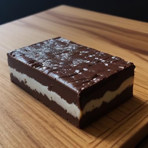 Hyperrealistic Chocolate Bar on Wooden Board