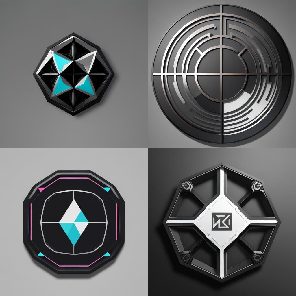 Abstract Geometric Nameplate in Contrasting Colors