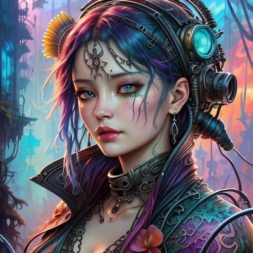 Whimsical cyberpunk   bright ocean Wonderland Fantasycore St...