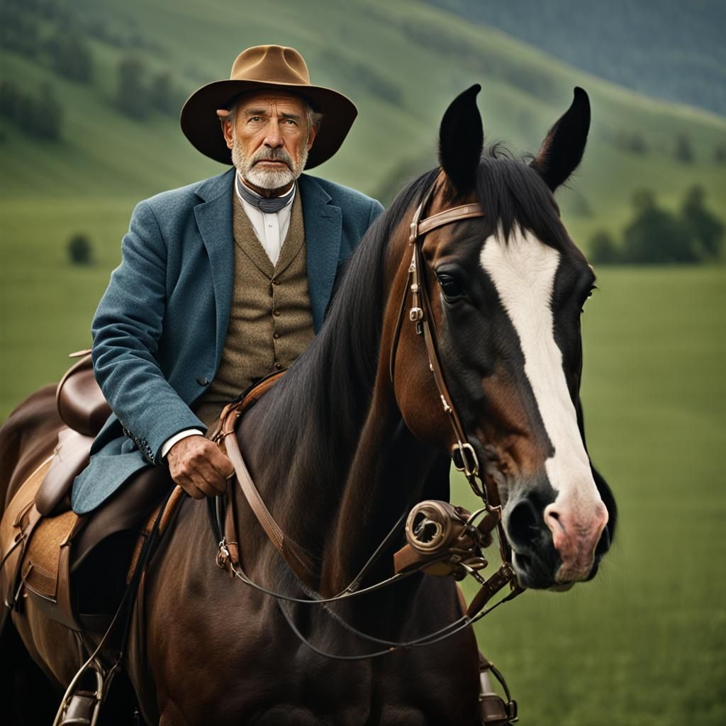 Horse and Rider Portrait in Professional Style