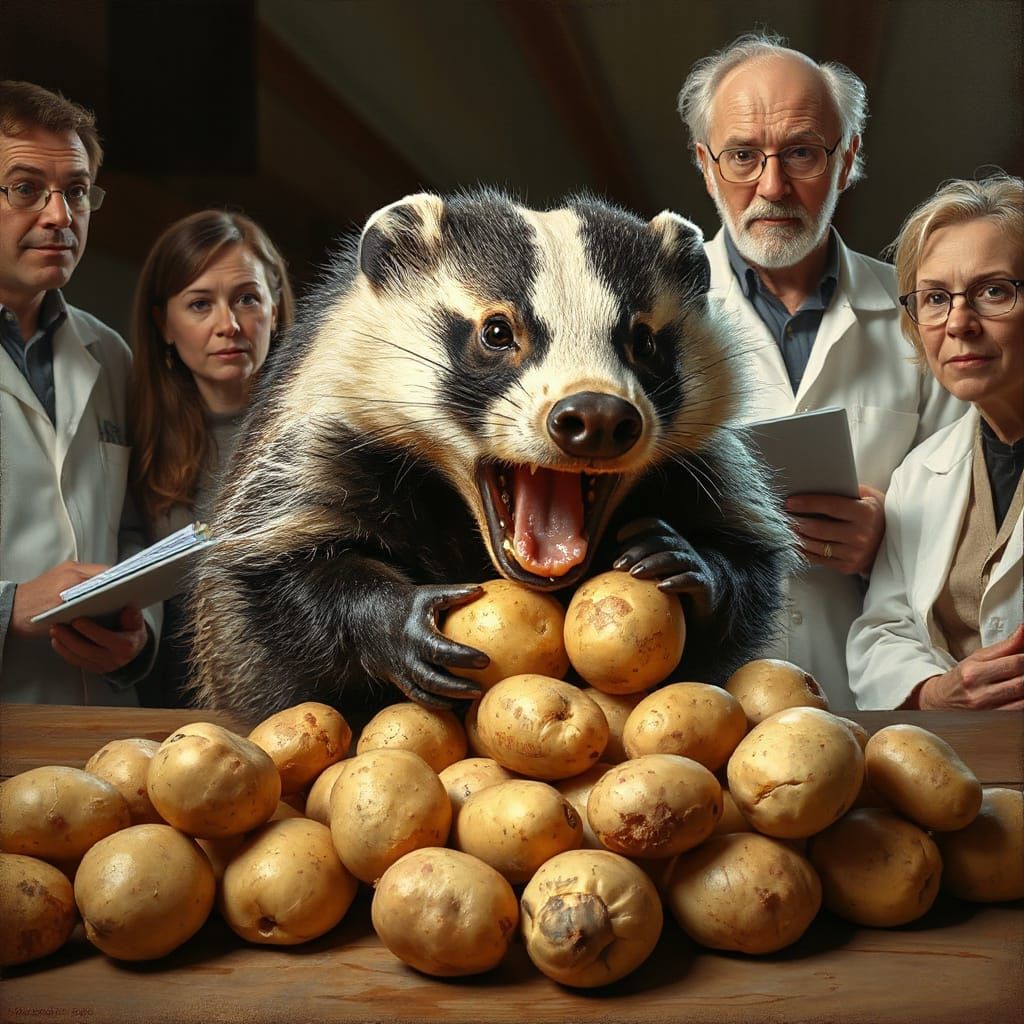 Badger Eats Potatoes Whole, Astonishing Scientists