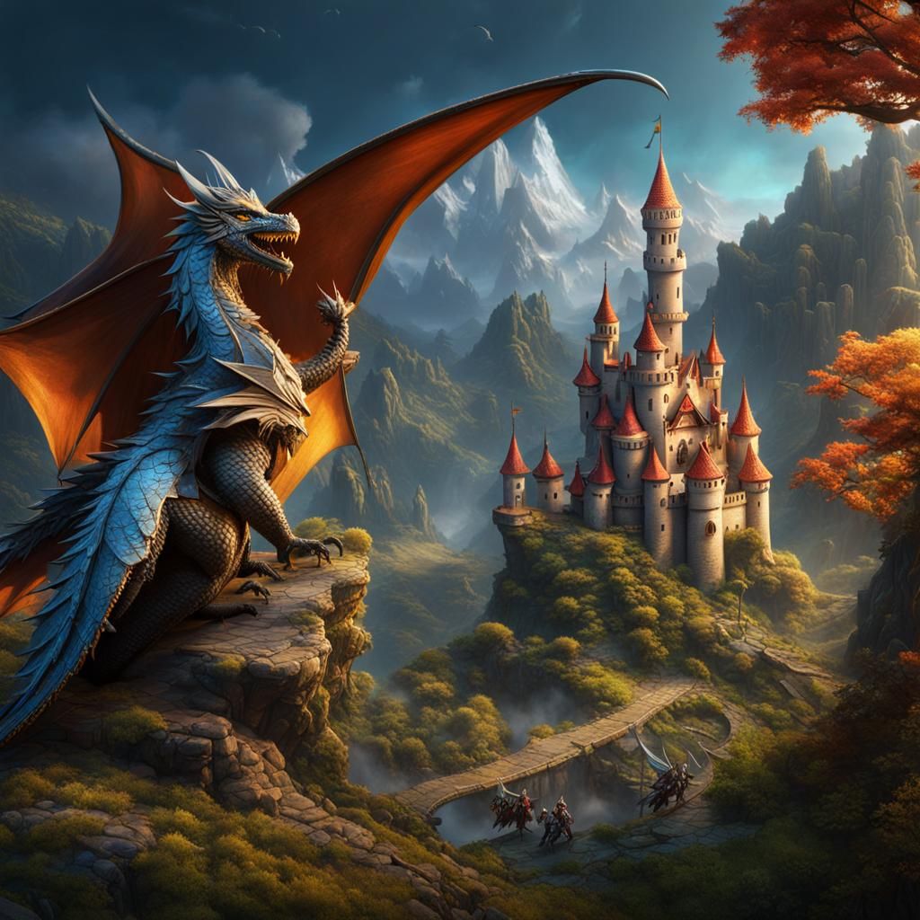 Epic Quest: Knight, Fairy, and Dragon in Fantasy Art