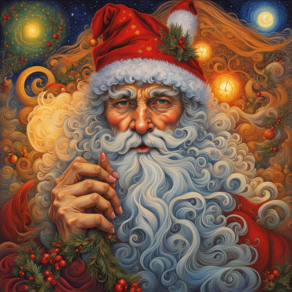 Festive Pin-Up Portrait in Surrealist Style