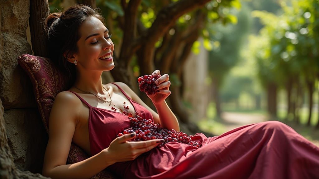 Elegant Woman Amidst Vineyard Paradise