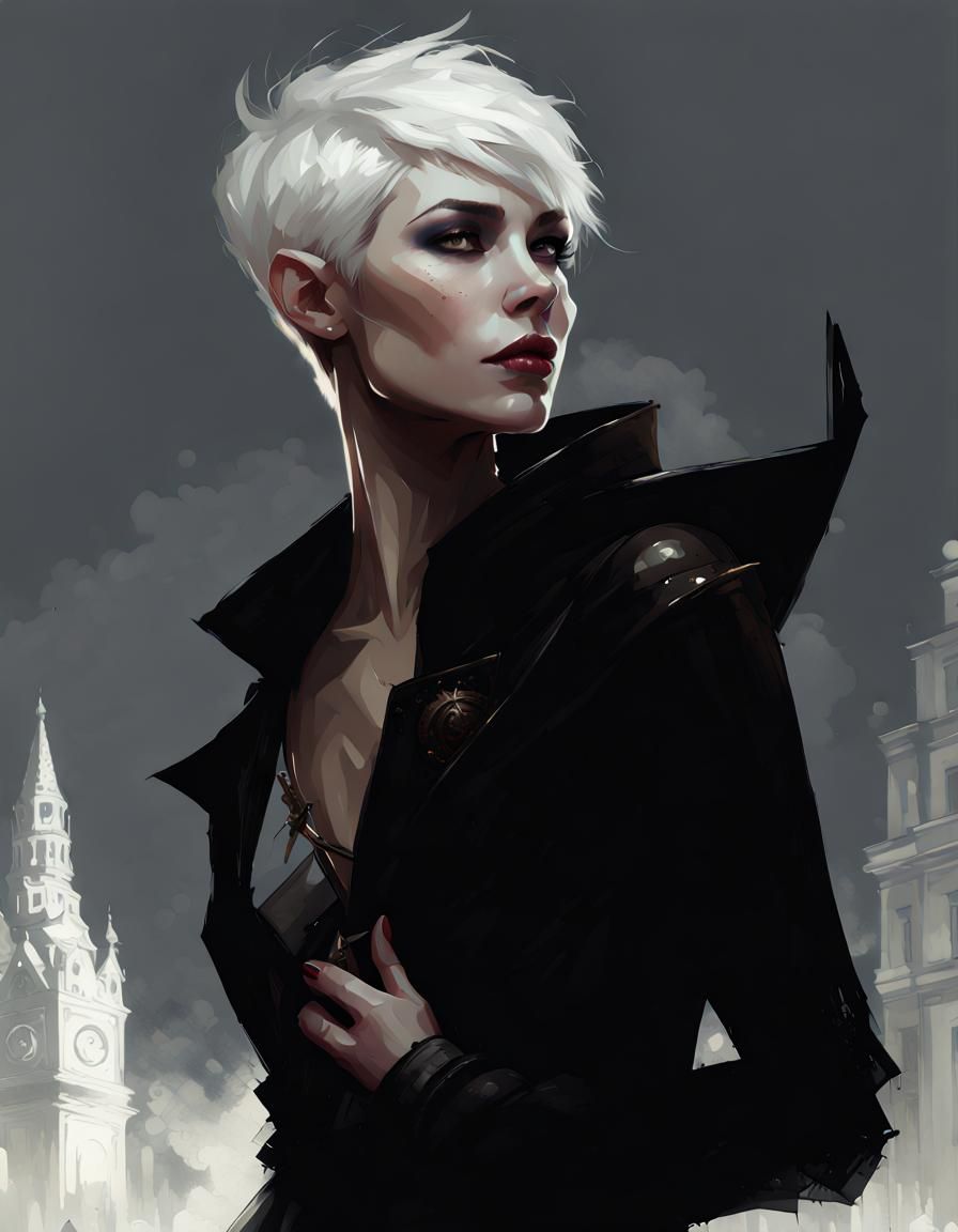 Dark Fantasy Half-Elf Rogue in Digital Painting