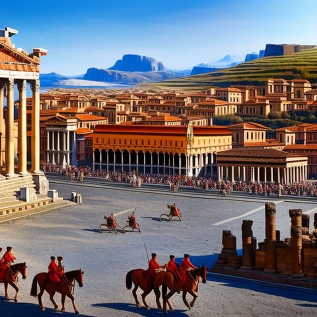 Sardis City Panorama: Ancient Rome Temple in Oil