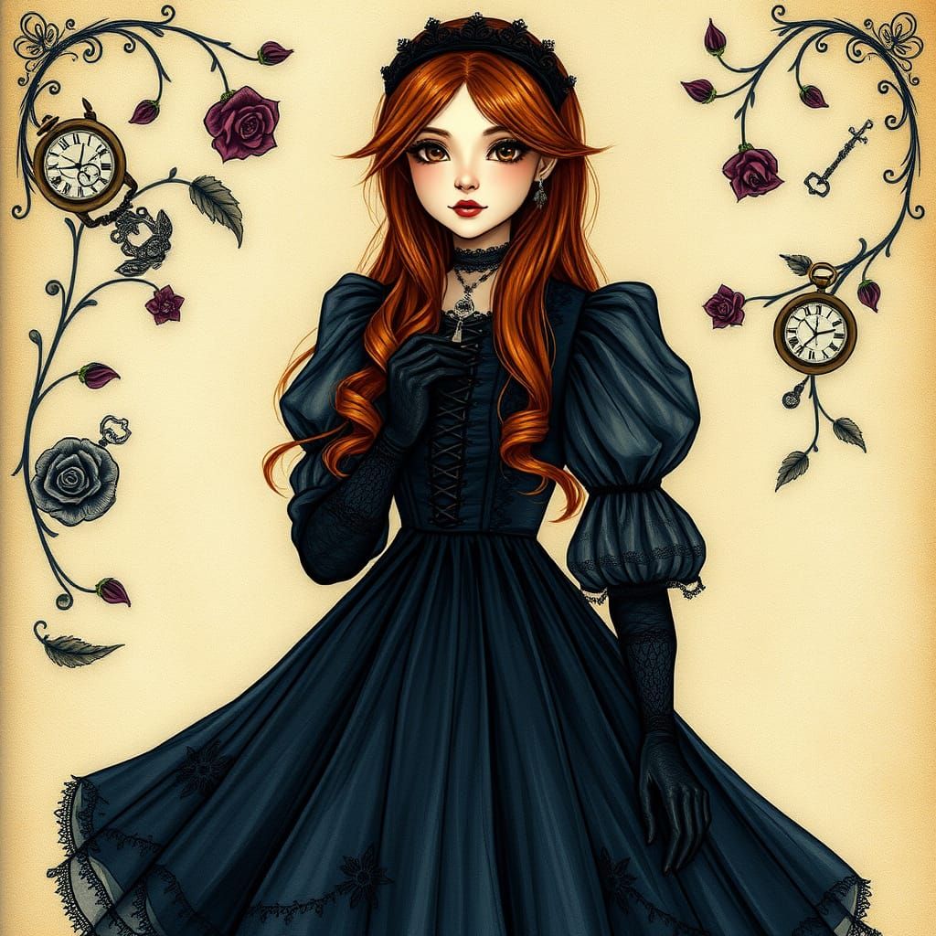 Gothic Alice in a Dark Fairytale Style