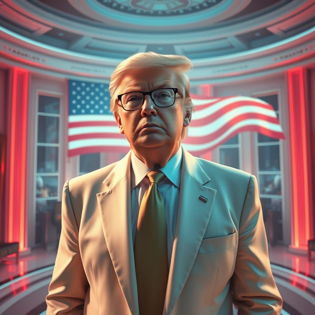 Future President Trump Triumphs in Dystopian Oval Office