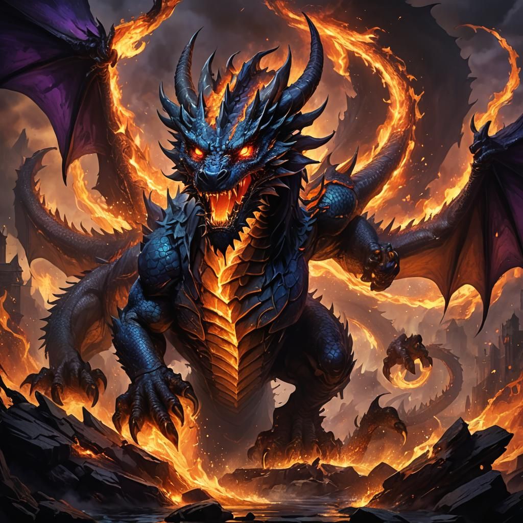 Shadow Dragon Rises: Dark Fantasy Concept Art