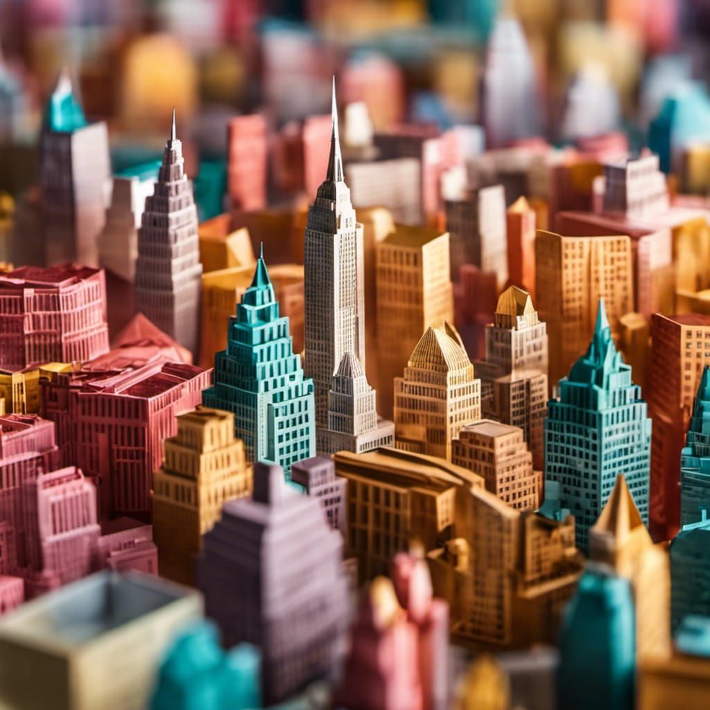 Origami New York City Papercraft in 8K
