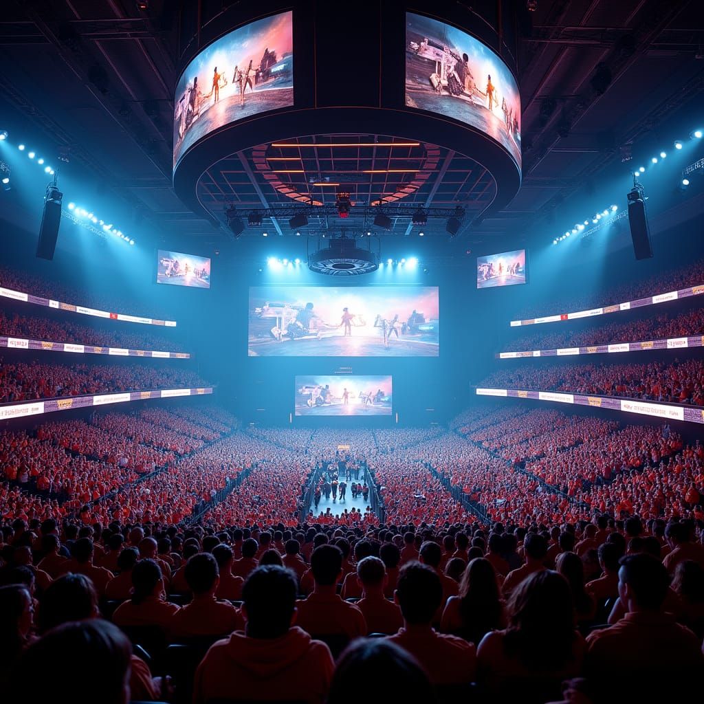 Esports Stadium in Cinematic Lighting