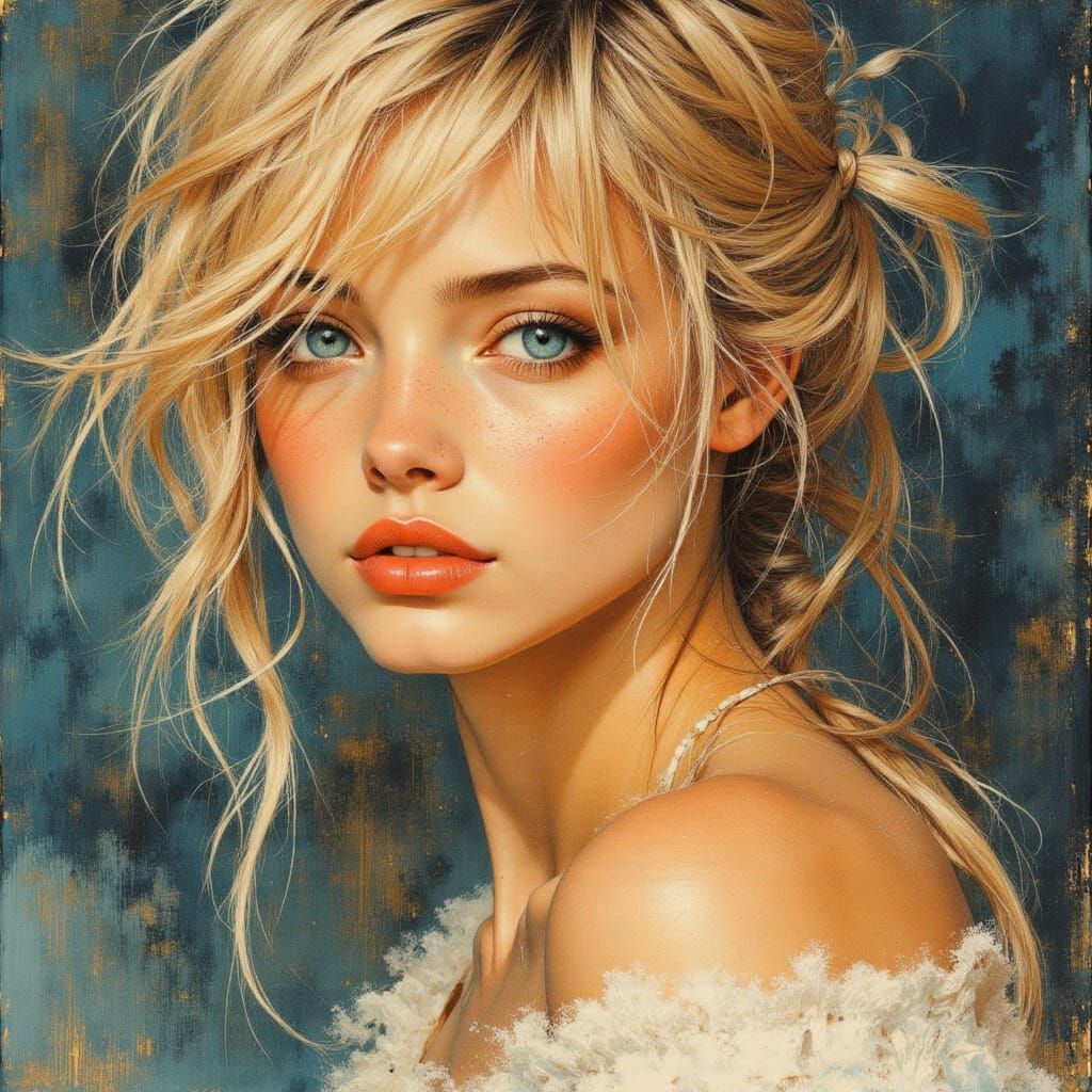 Detailed Ink Portrait of a Beautiful Woman