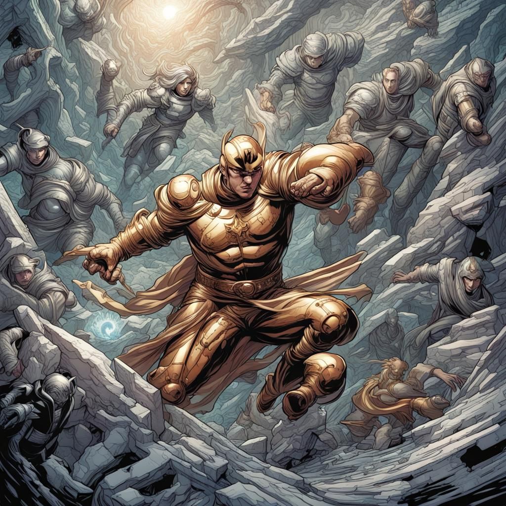 Marble Heroes in Comic Book Art Style