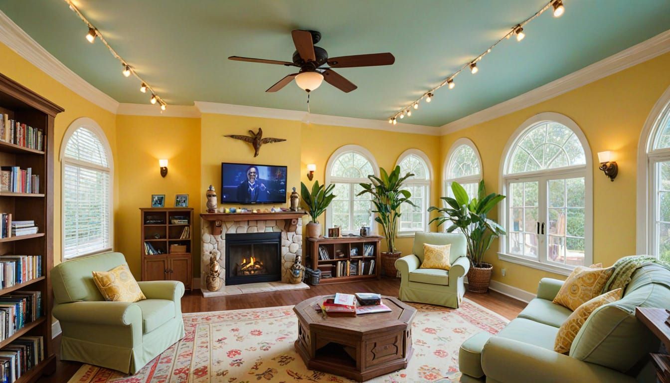 Elegant Classical Revival Home with Warm Afternoon Light