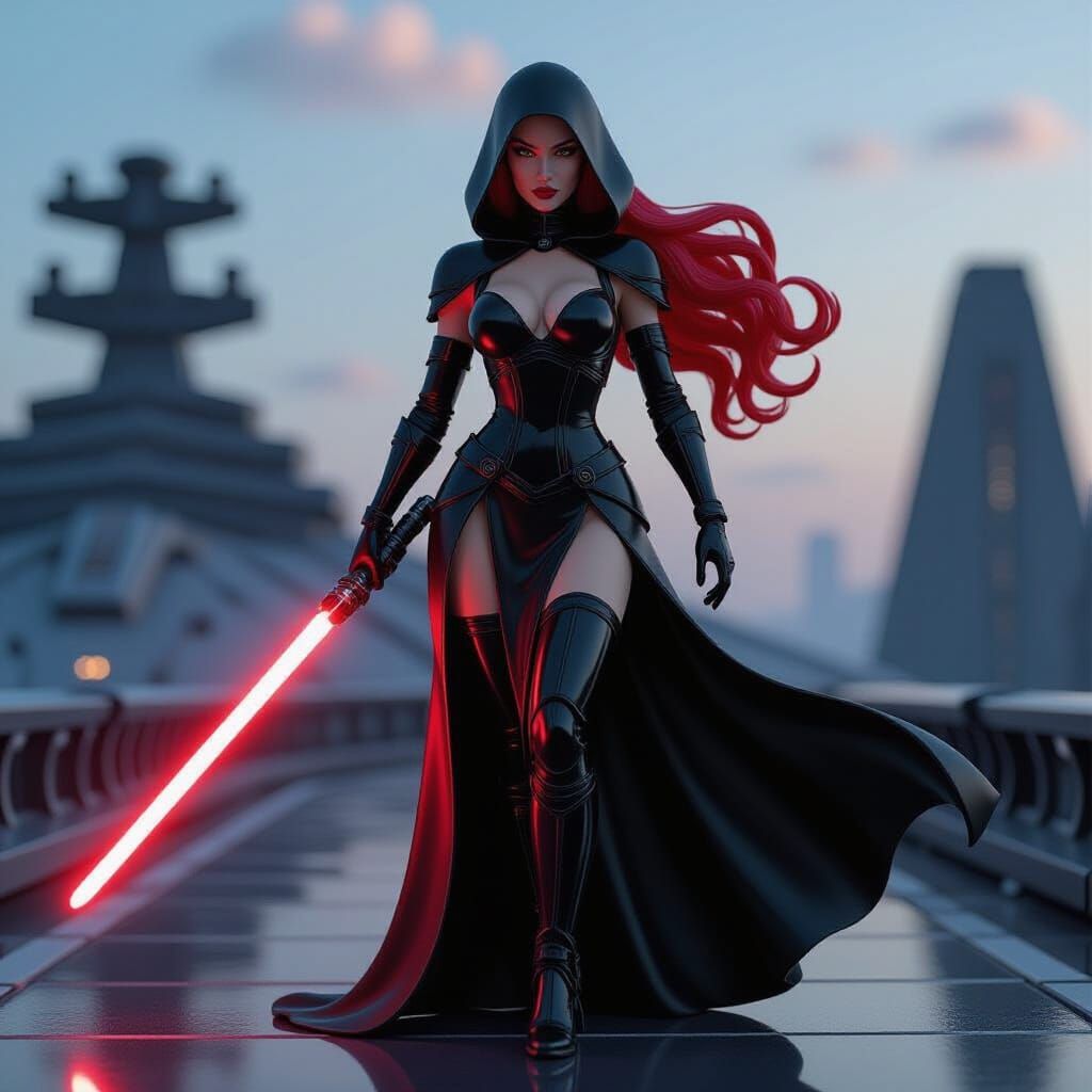 Gummy Sith Lord Portrait in Film Noir Style