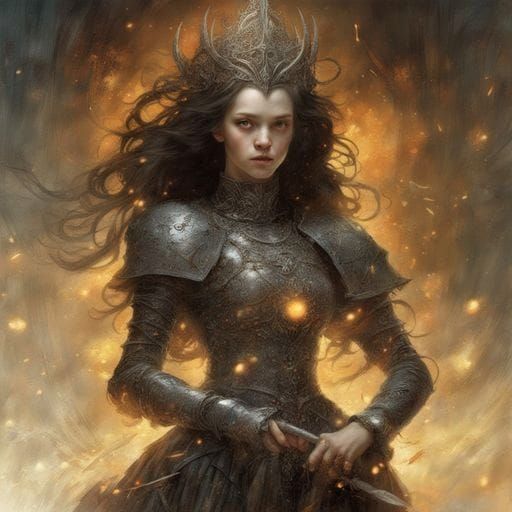 Warrior Princess in Mithril Armor with Spellsword