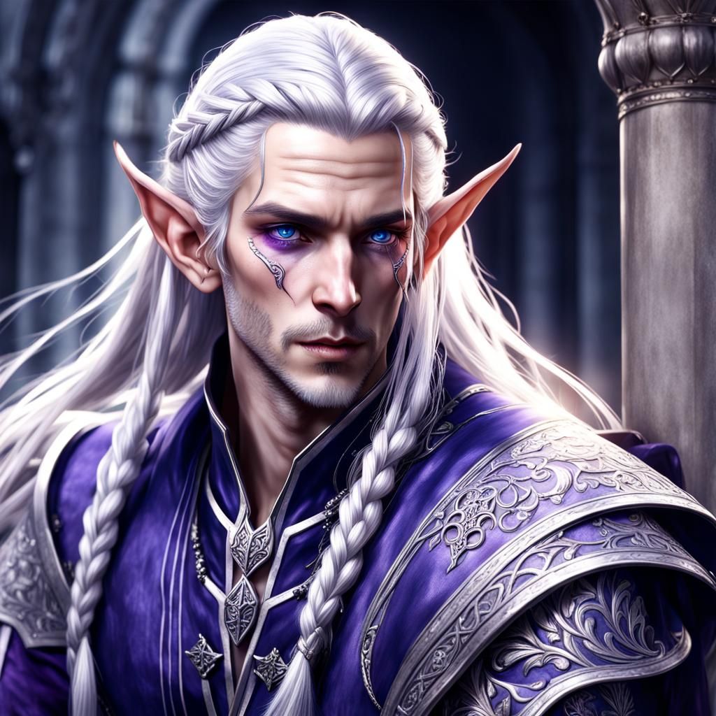 High Elf with Aristocratic Outfit, Detailed Portrait