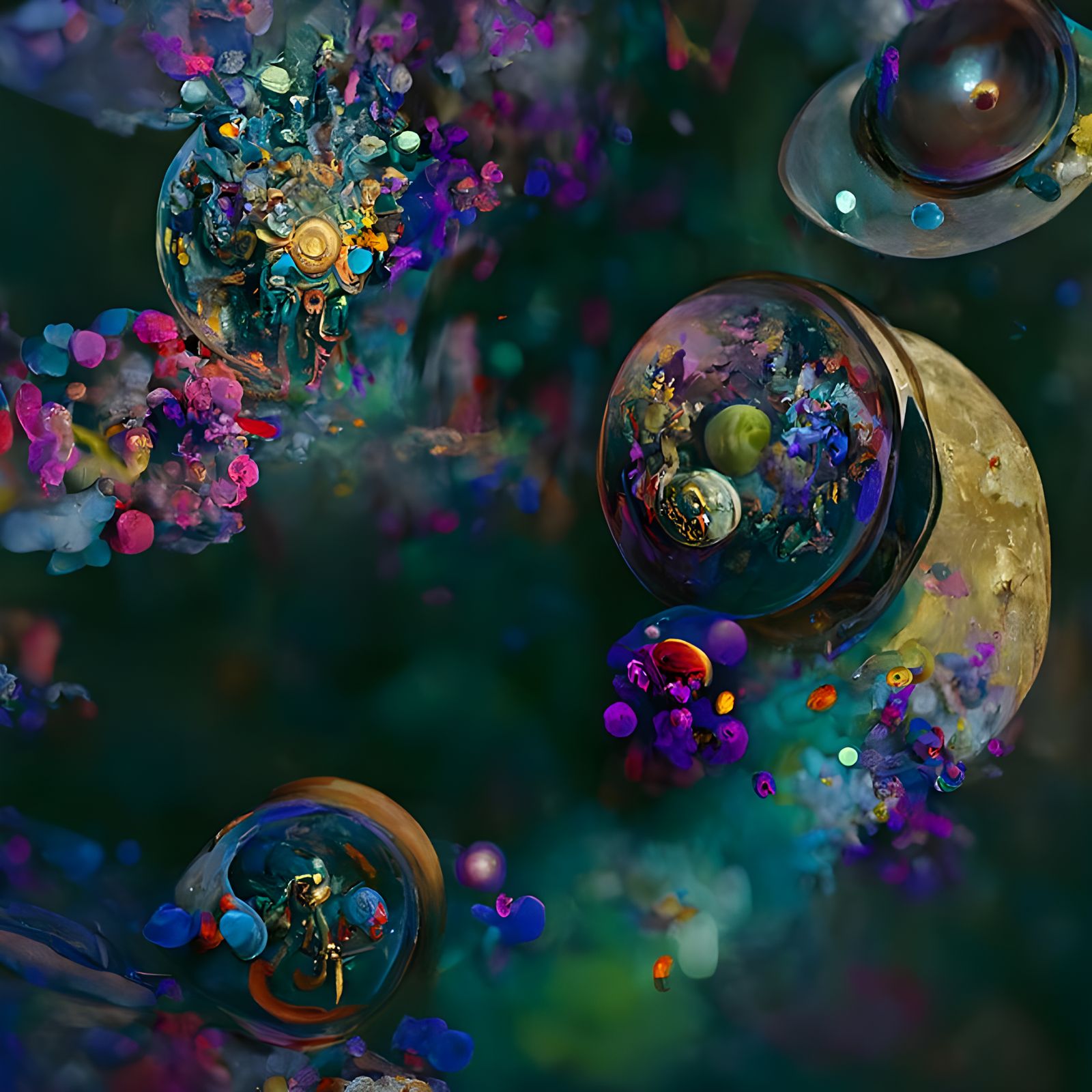 Psychedelic Molecular Flowers on Winding Road