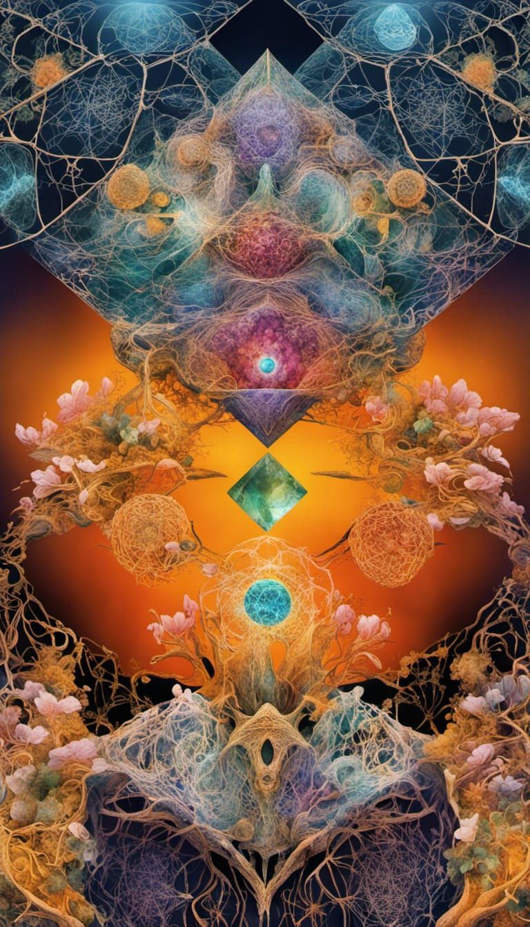 Fractal Flora: Quantum Zentangle with 5D Shading