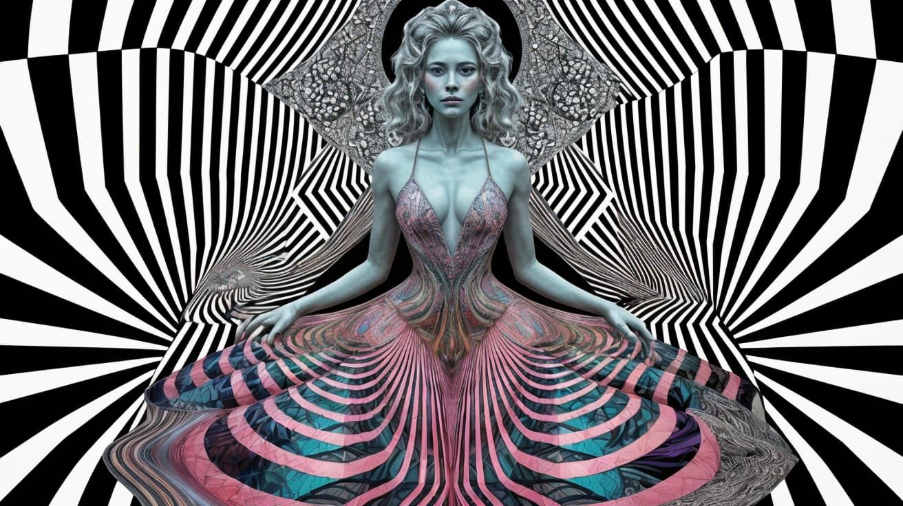 Ethereal Woman in a Surreal Mixed Media Portrait