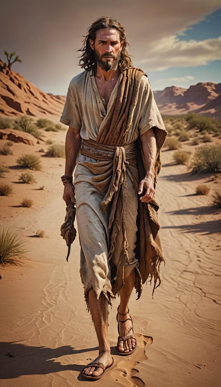John the Baptist in the Desert: Hyperrealistic Art