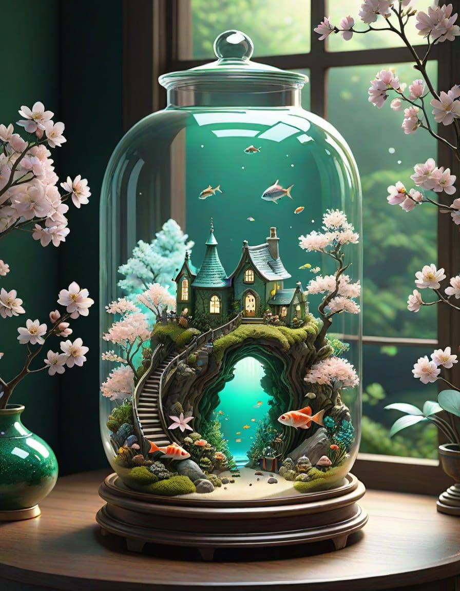 Underwater Kingdom in a Jar: Watercolor Fantasy
