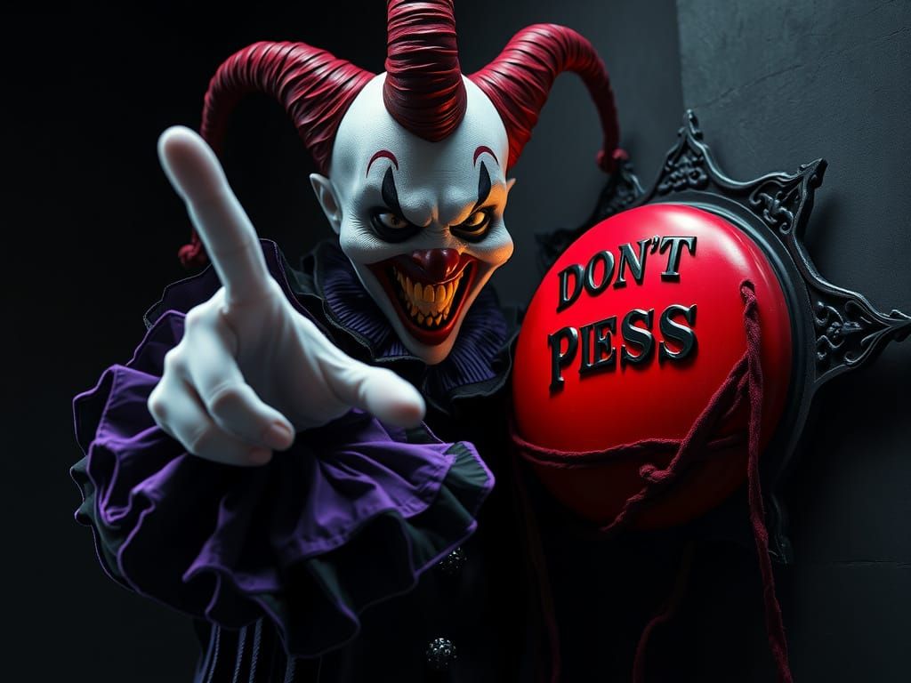 Sinister Clown Approaches the Crimson Button