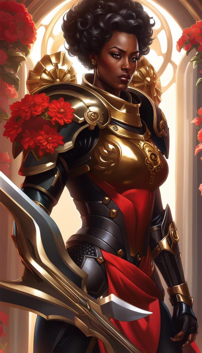 Armored Woman with Plasma Sword, Sci-Fi Concept Art