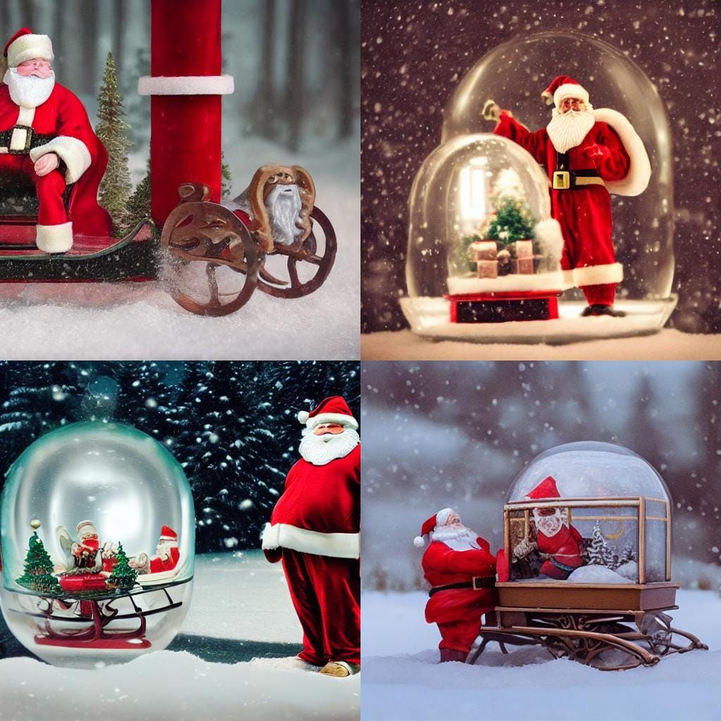 Santa Claus in Snowglobe: Cinematic Film Still