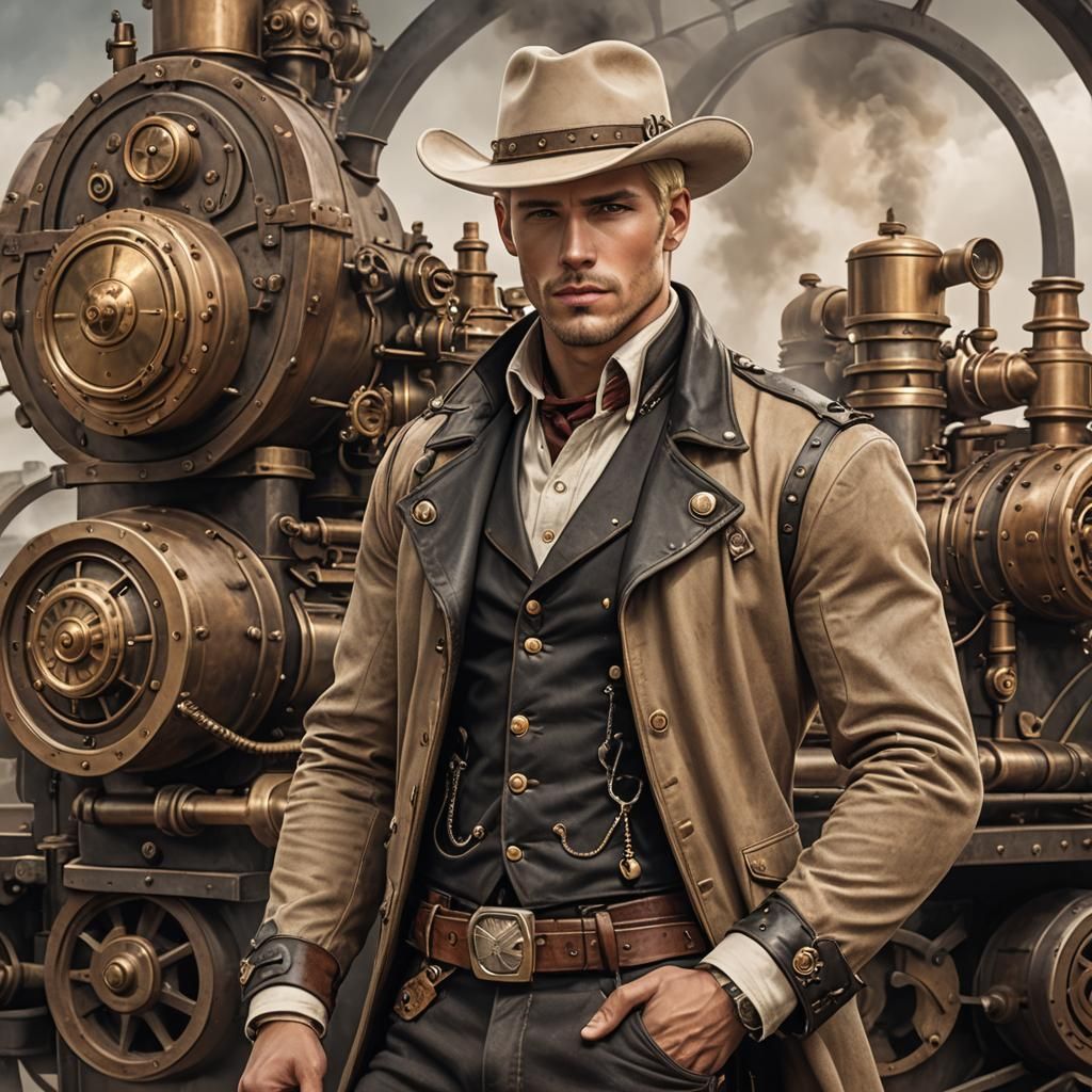 Steampunk Cowboy with Engine