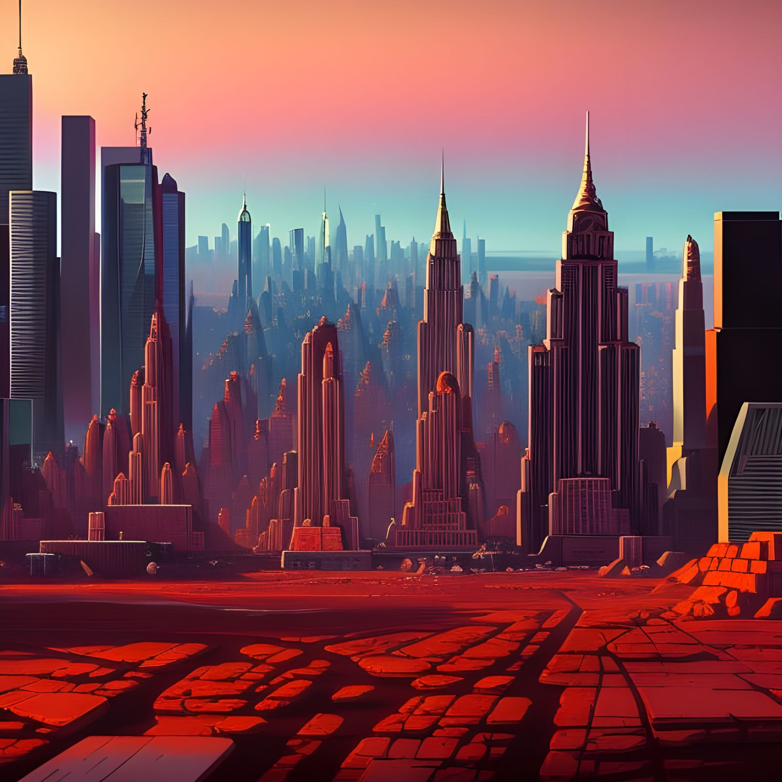 New York City on Mars: Photorealistic Space Art