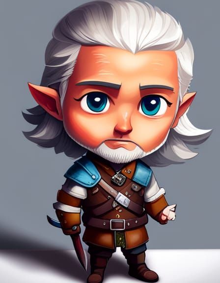 Adorable Chibi Geralt of Rivia in 8K Resolution