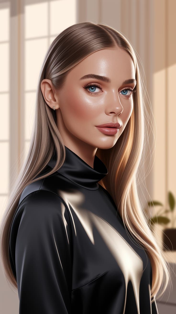 Glowing Actress in Digital Art