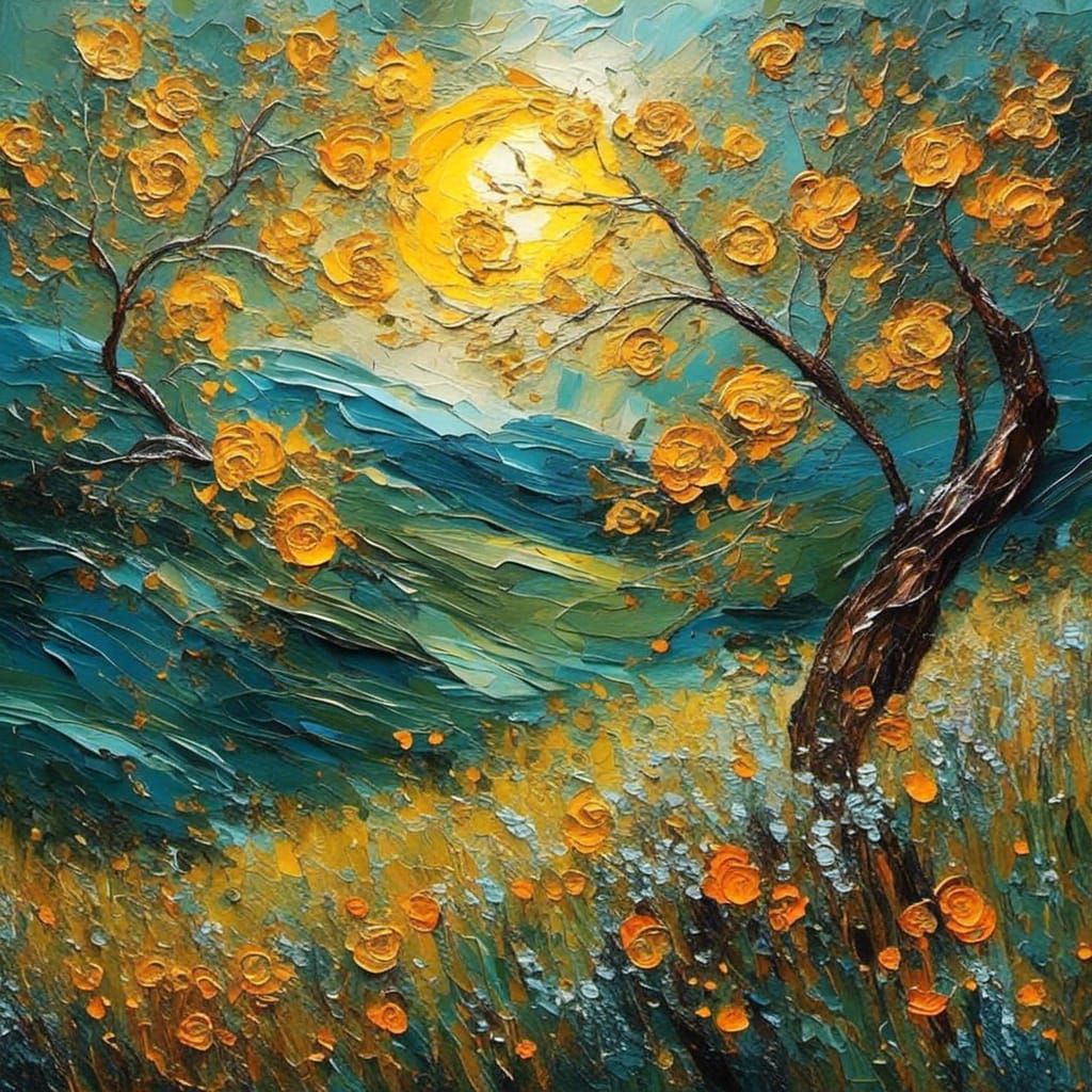 Epic Impasto Oil Painting in Van Gogh Style
