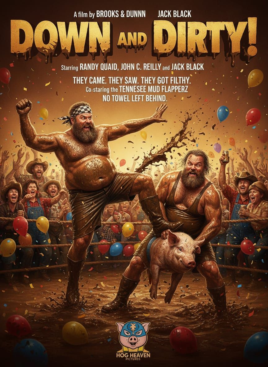 Down and Dirty! Mud Wrestling Comedy Movie Poster