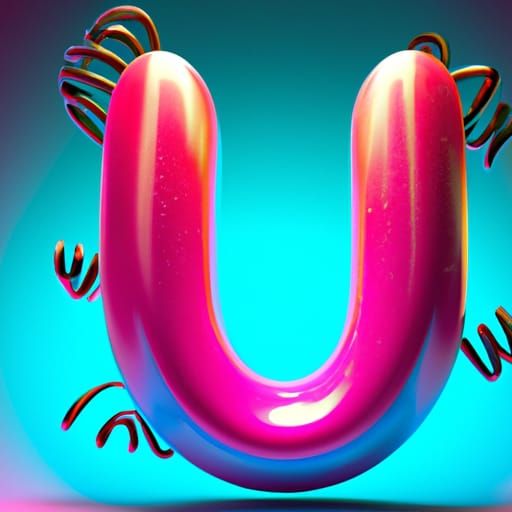 Letter U: Pixar-Style 3D Digital Art