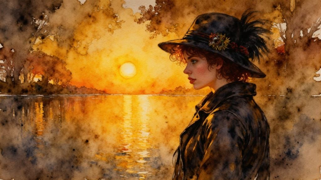 Woman Clothed With the Sun in Rembrandt Style