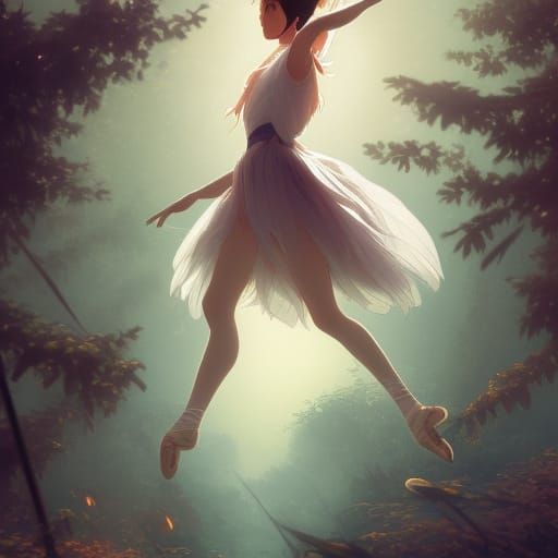 Studio Ghibli Ballerina: Hyperdetailed Concept Art