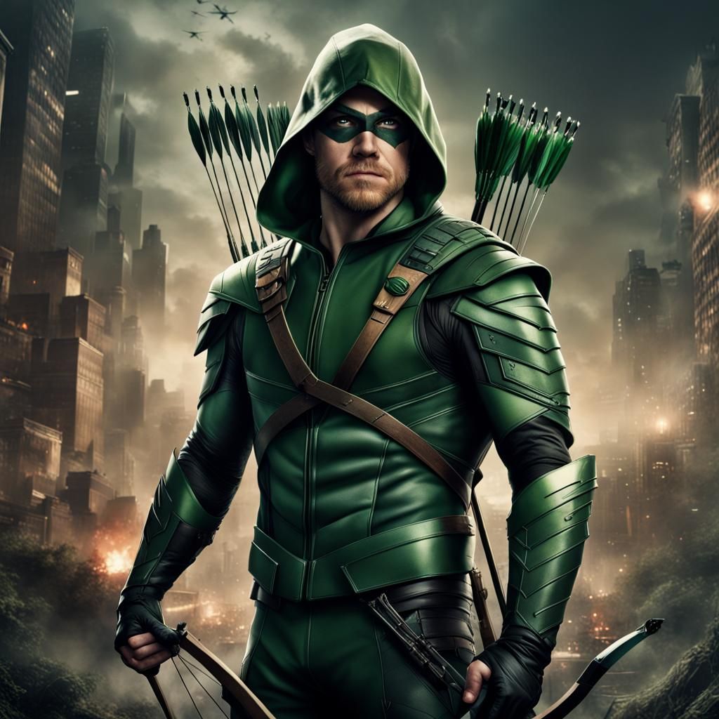 Epic Green Arrow Digital Matte Painting