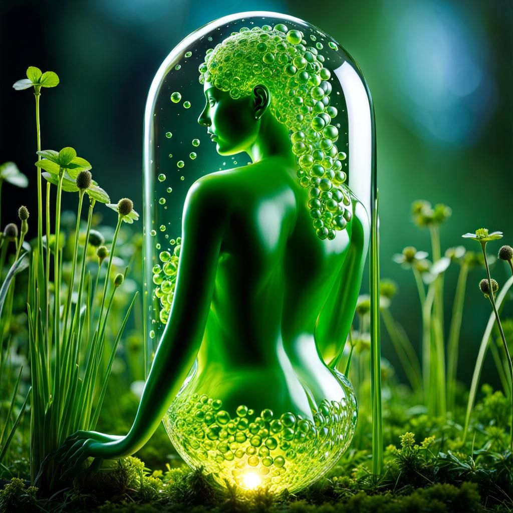 5 Pictures (00/5) Watercolour painting, a translucent, glass...