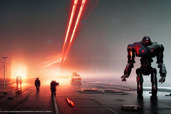 Terminator Machines on the Hunt: Hyperdetailed Dark Fantasy