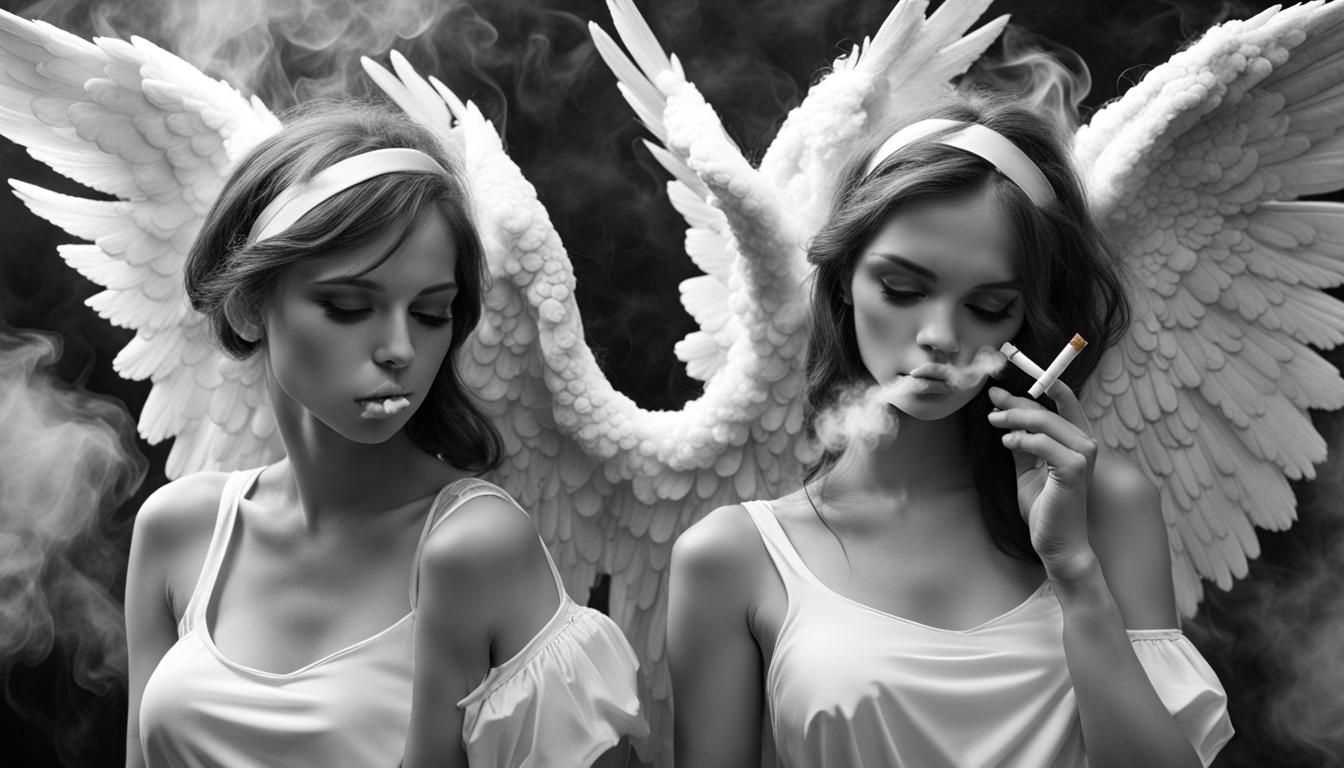 Angels Smoking Cigarettes: A Celestial Rebellion