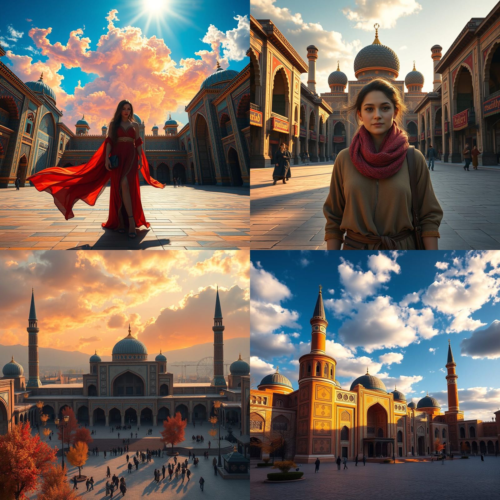 Autumn Sunlight in Samarkand's Registan Square