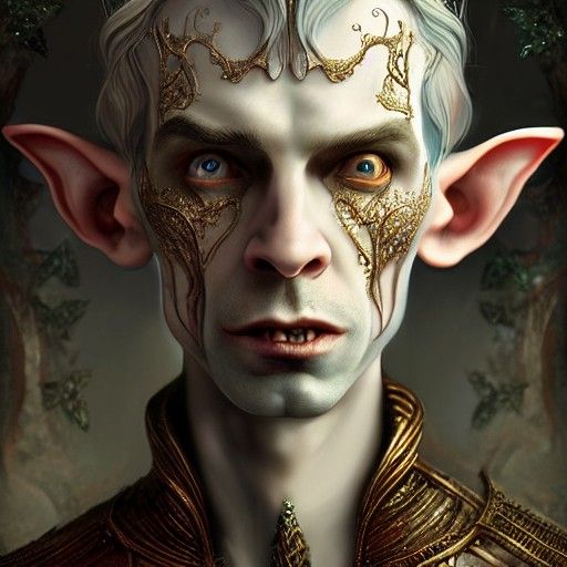 Elven Vampire: Detailed Fantasy Digital Illustration