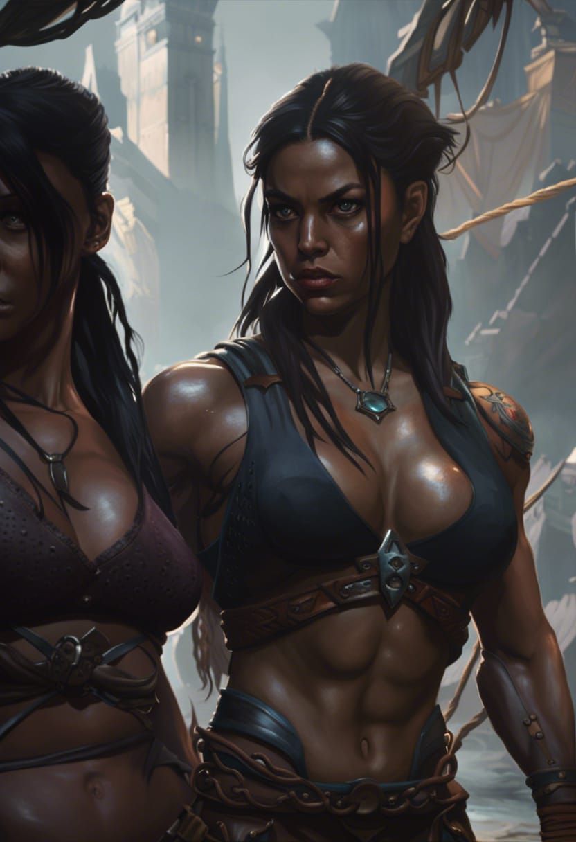 Captured Women: Dark Fantasy Concept Art in 8k