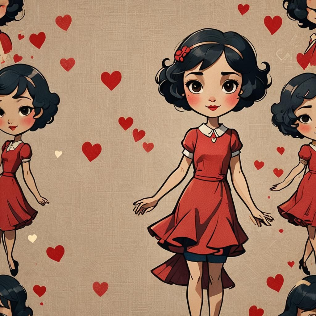 Charming Cartoon Character in 1920s Animation Style