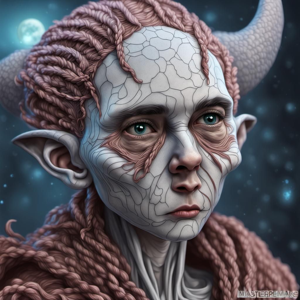 Cute Quantum Wizard Woman with Amoebas