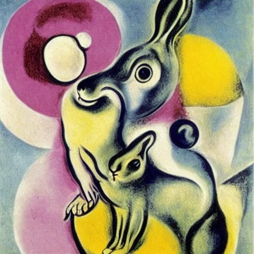 Art Deco Rabbit with Surrealist Influences