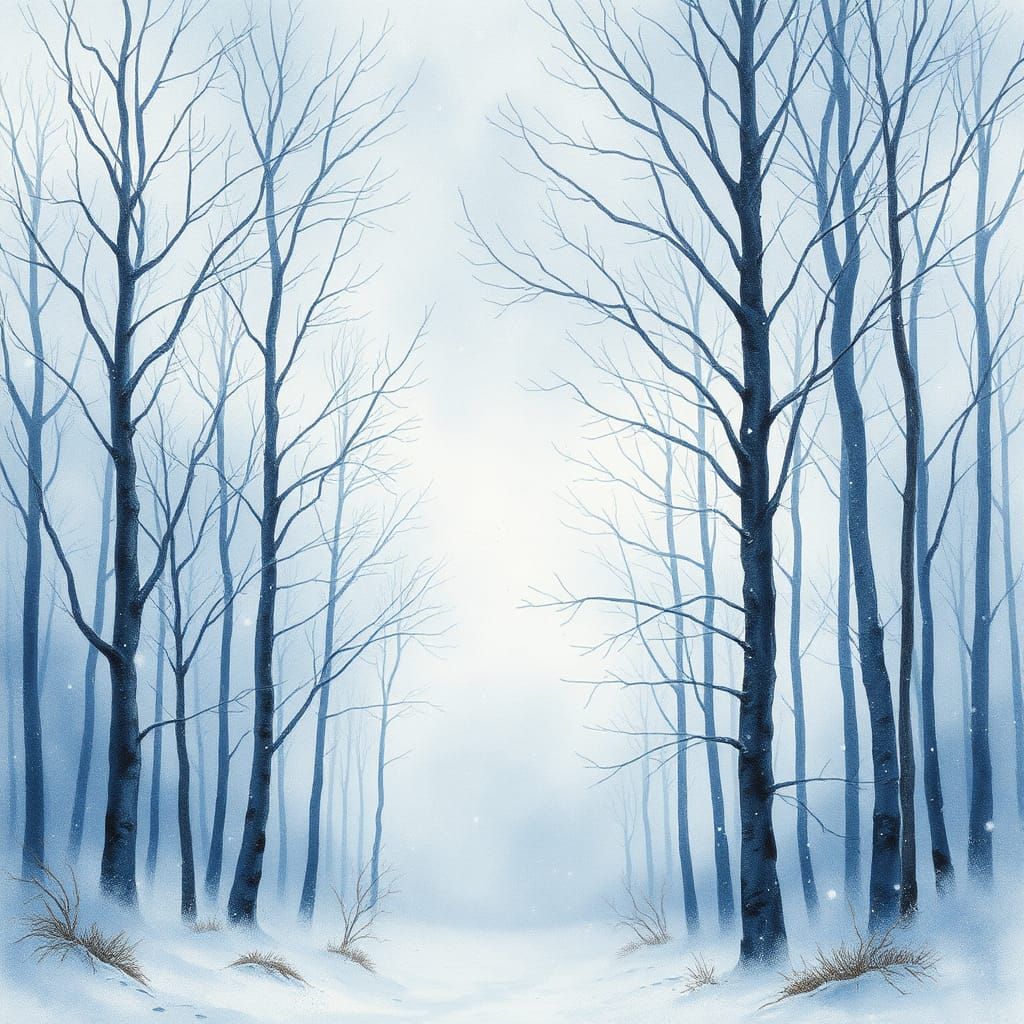 Winter Wonderland Watercolour Painting in Beatrix Potter Sty...