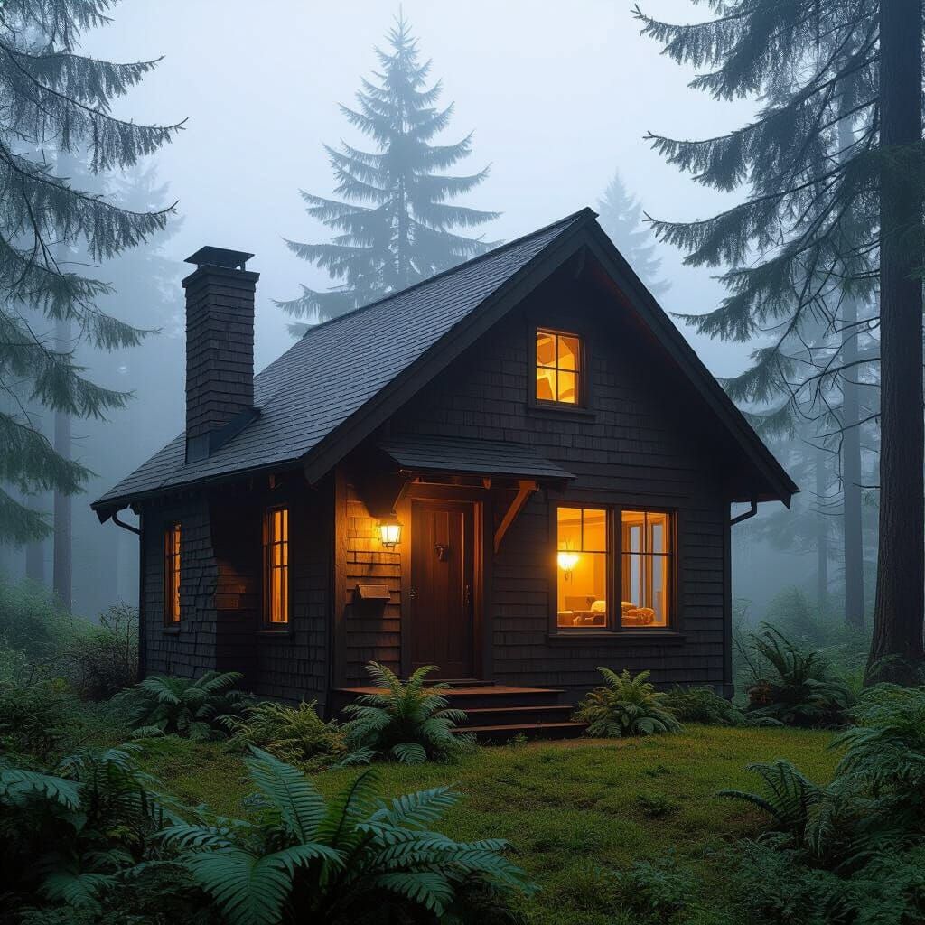 Cozy Rustic House in Misty Forest, ArchDaily Style
